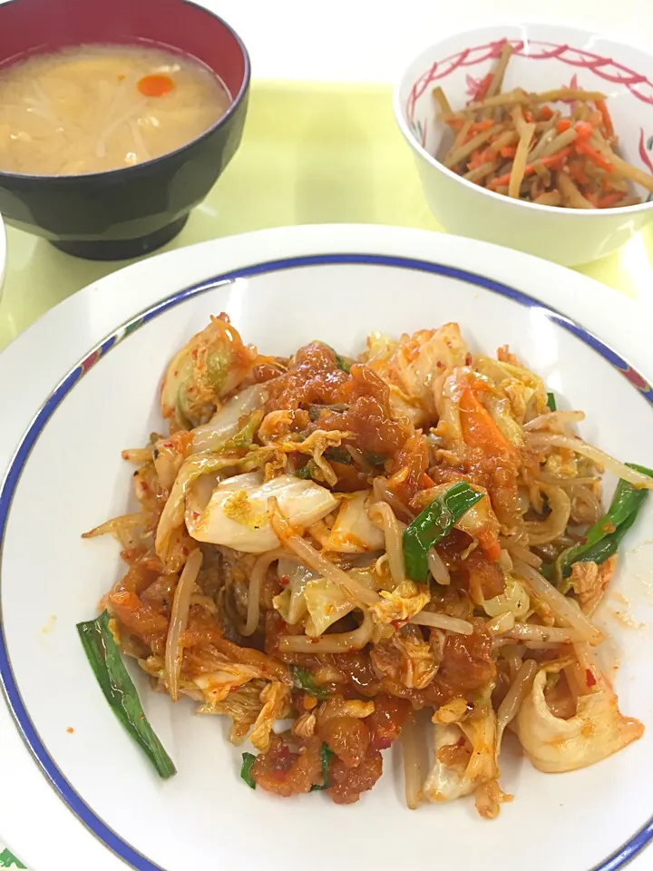 豚キムチ炒め定食|wildcat山猫さん