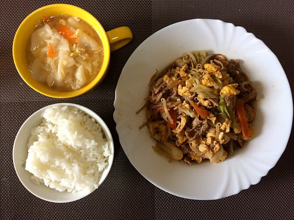 豚肉玉子炒めライス|ばーさんさん