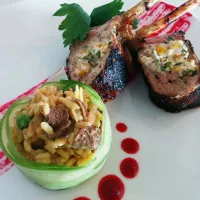 Stuffed Lamb rack with Porcini mushroom risotto|Danielさん