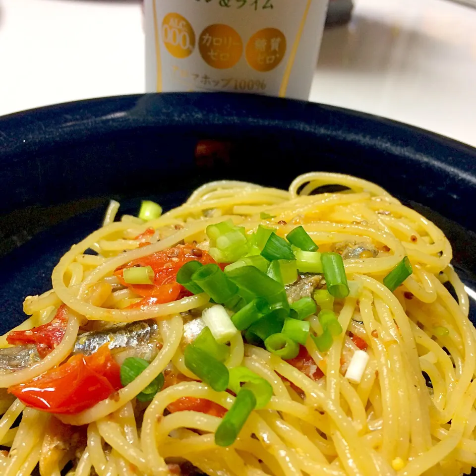 自家製オイルサーディンとミニトマトのパスタ|しーさん