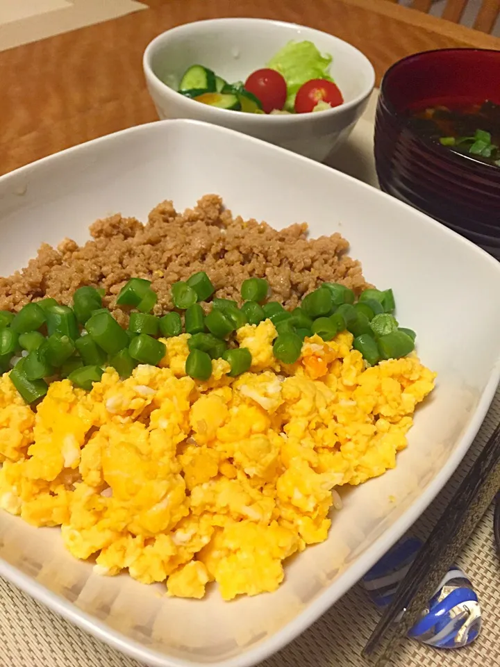 三色鶏そぼろ丼|Sakikoさん