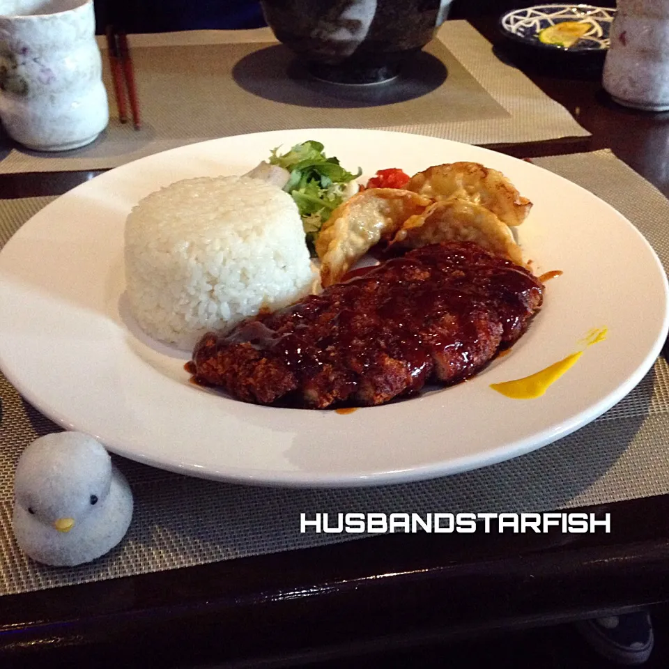 Snapdishの料理写真:Tonkatsu & Gyoza @ Akasaka, Wolverton UK, June 17th 2015|KazutoEESさん