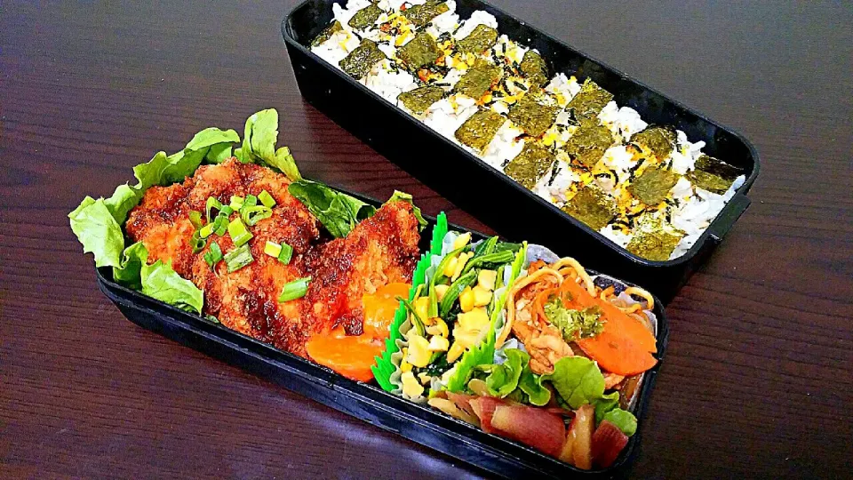 旦那弁当☆がっつりチキンカツの特急弁🏃💨|pikyuさん