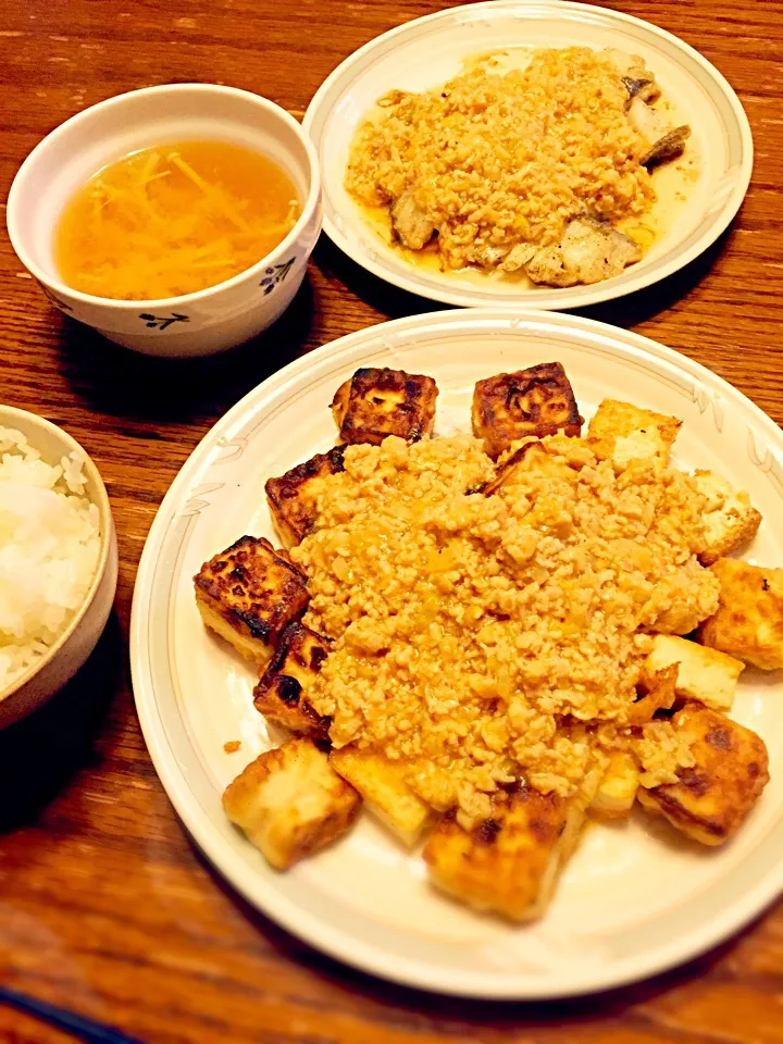 まるまさんの料理 揚げ豆腐の挽肉あんかけ|のりおさん