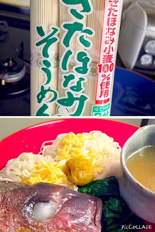 hisoka7さんの料理 重曹×素麺=ツルツルモチモチ なんとお安い素麺が揖保の糸みたいに！！なりました🎉🎉🎉🎉|松澤美穂さん