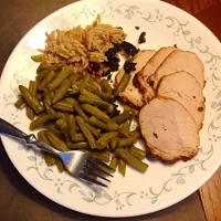 Applewood pork loin green beans and mushroom rice|shauna warfさん