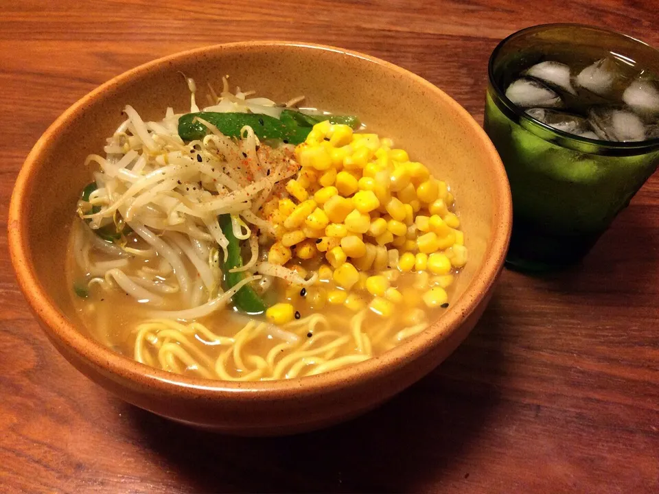 ラ王袋麺で もやしコーン味噌ラーメン 2015.6.17|キラ姫さん