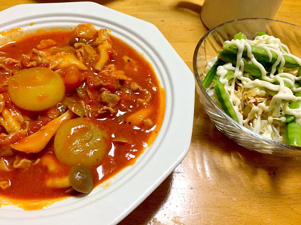 餃子の皮でラビオリ風のトマトスープ煮♡|yukaaaaaさん