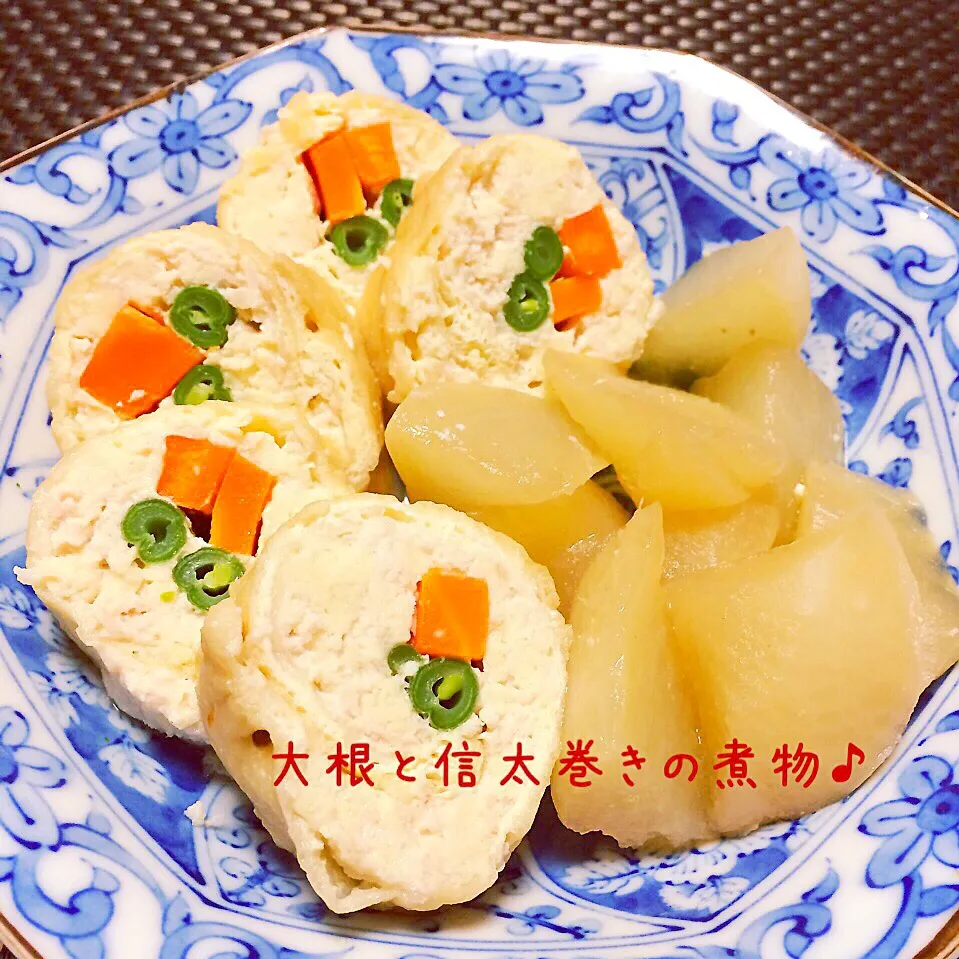 晩ご飯♡カロリー控えめ❗️大根と信太巻きの煮物♪|ばろんさん