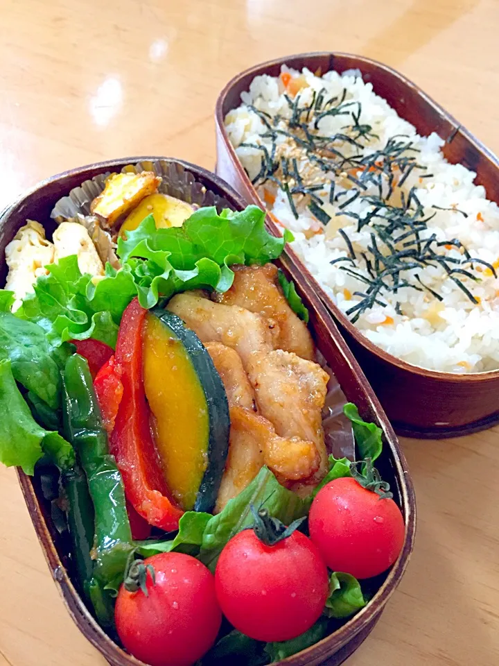 旦那くんのお弁当❤️鶏肉と野菜の揚げ浸し♪|ふみぃさん