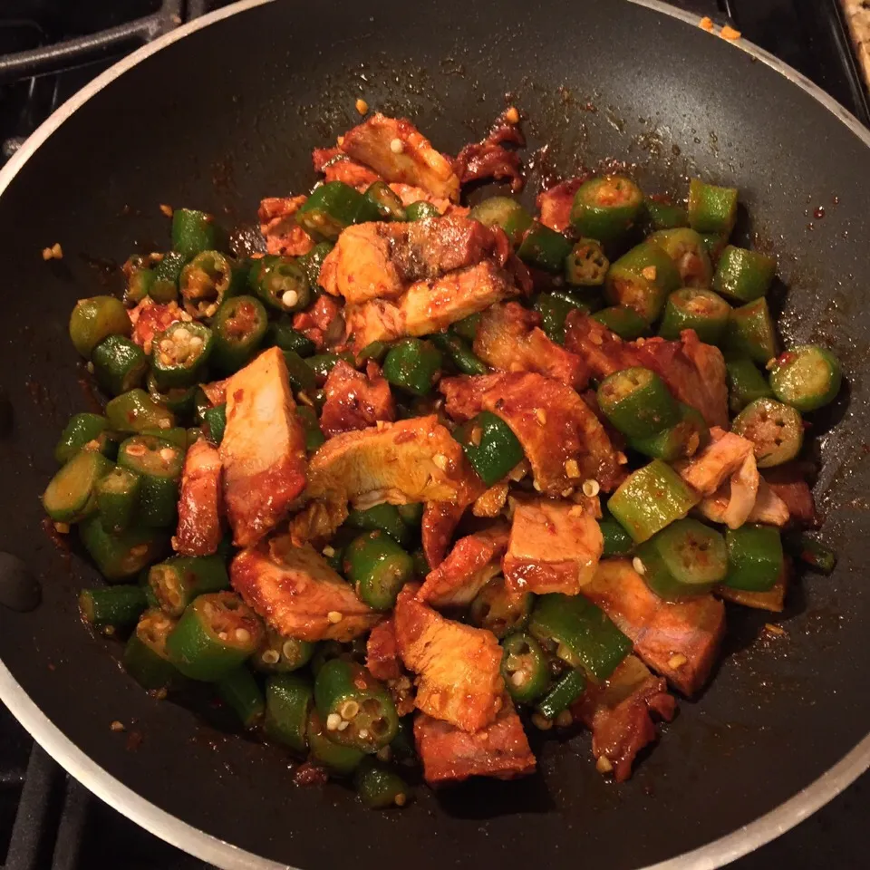 Snapdishの料理写真:Sambal Chill Okra with Cha Siew|Anne Willさん