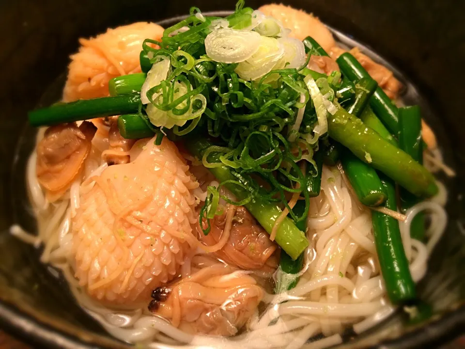 イカとにんにくの芽のそうめん2|半田手延べそうめんの店 阿波や壱兆さん