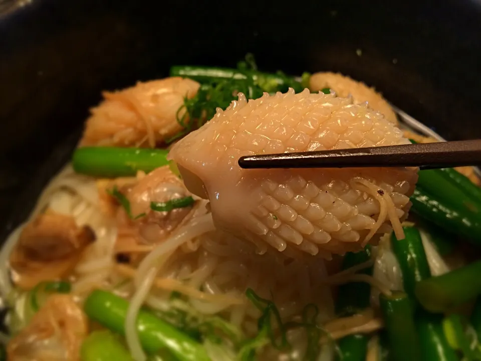 イカとにんにくの芽のそうめん3|半田手延べそうめんの店 阿波や壱兆さん