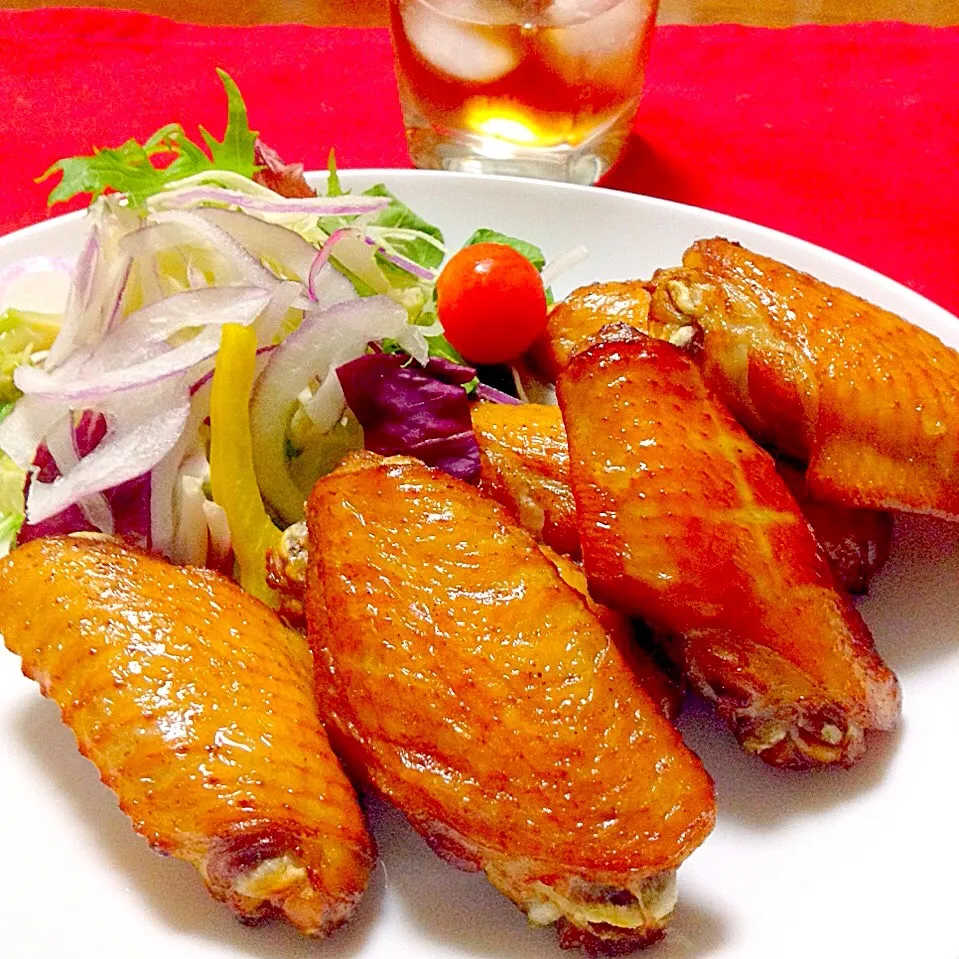 燻製手羽のパリパリ揚げ🍗                 辻調理師学校の料理番組で観たやつ。Smoked & Fried Chicken wing !!|yorikoさん