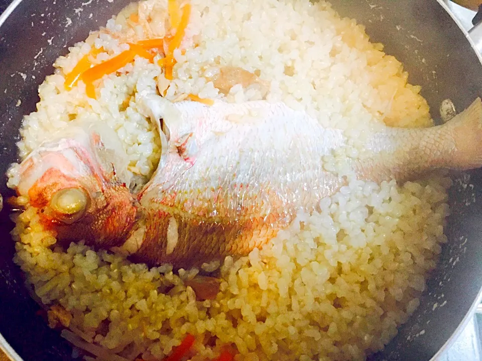 Tai fish top w/ brown rice|merikaさん