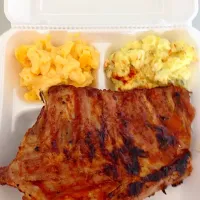 Snapdishの料理写真:Bbq grilled ribs, potato salad, mac and cheese|Shannon LovesKami Jollyさん