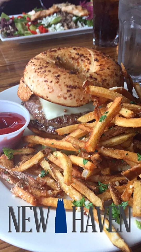 Snapdishの料理写真:Rise and Shine Burger with Truffle Fries|Alyssa Santostefanoさん