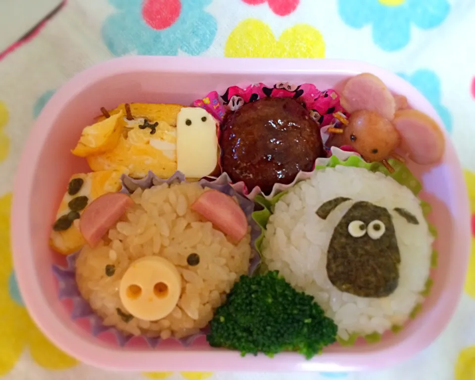 動物いっぱいキャラ弁🐷|みなみさん