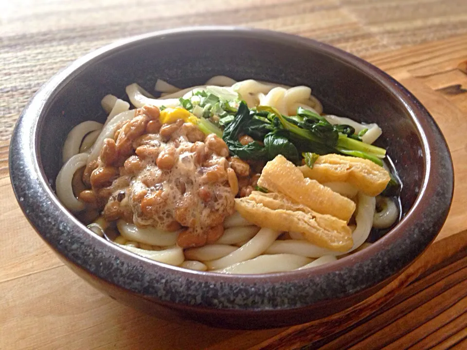 単身赴任の昼ごはん  冷やし納豆うどん|ぽんたさん