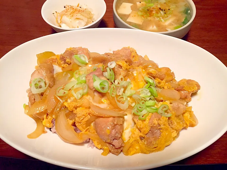 親子丼＊豆腐とオクラの味噌汁(^o^)|basilさん