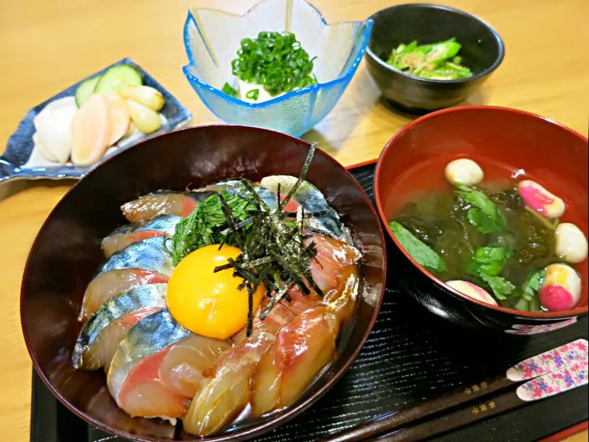 鯖とちぬの漬け丼|ゆきっぴさん