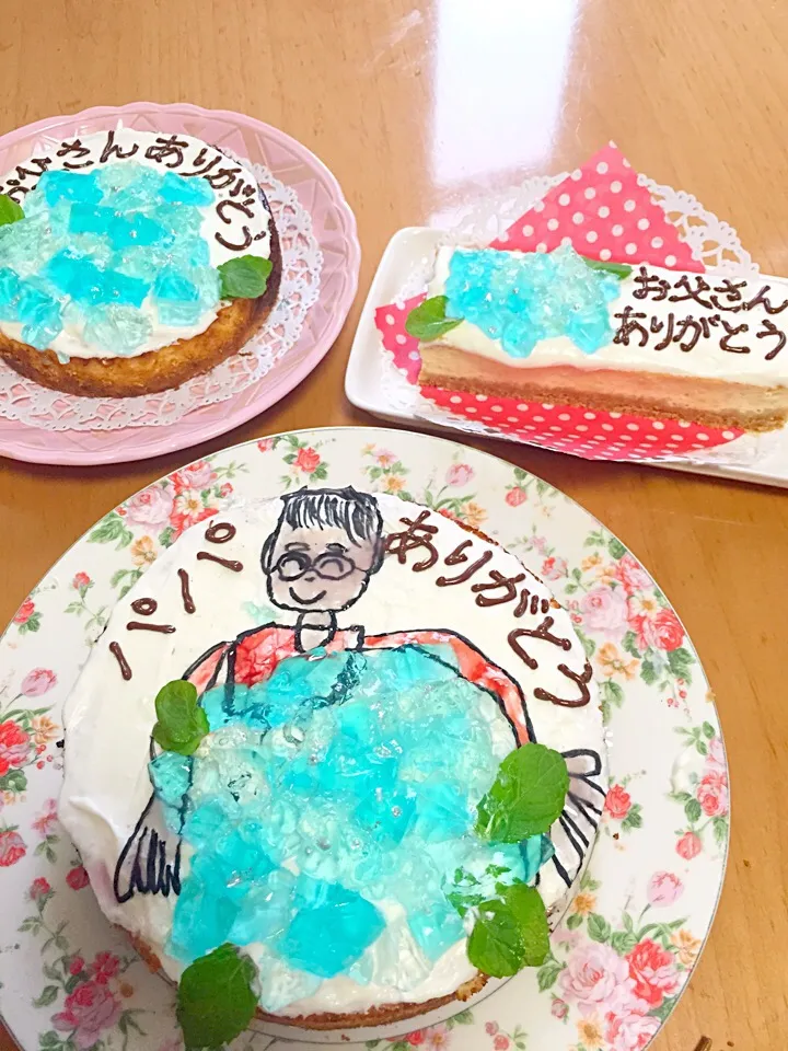 父の日❤️ベイクドチーズケーキ&炭酸ゼリー(＾∀＾)|ふみぃさん