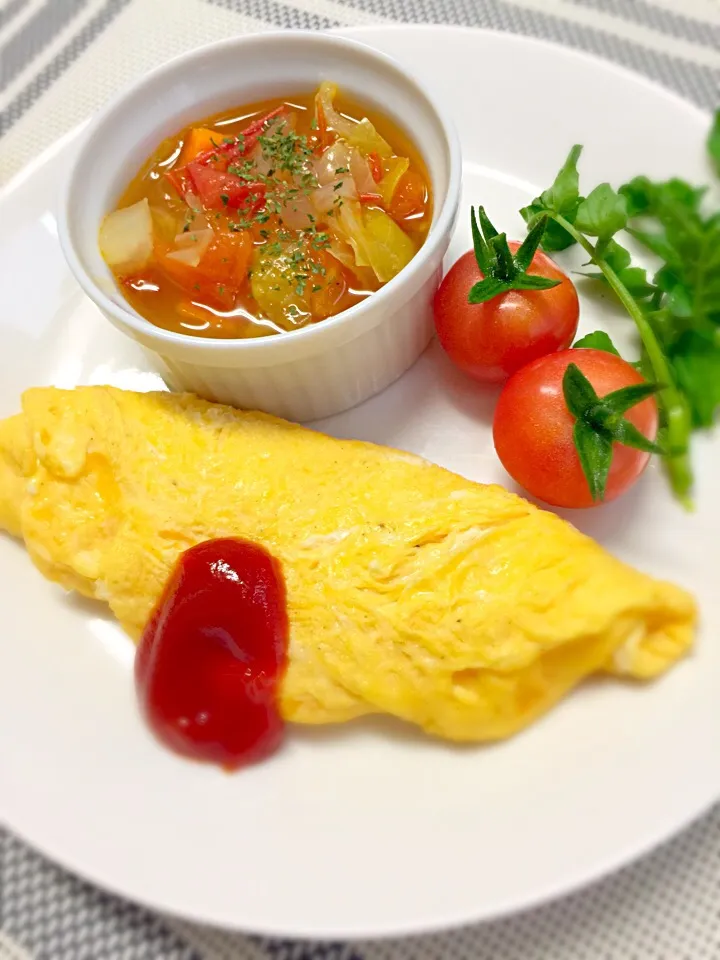 自家栽培のトマトで朝ごはん^ ^☀️|かぼち^ ^さん