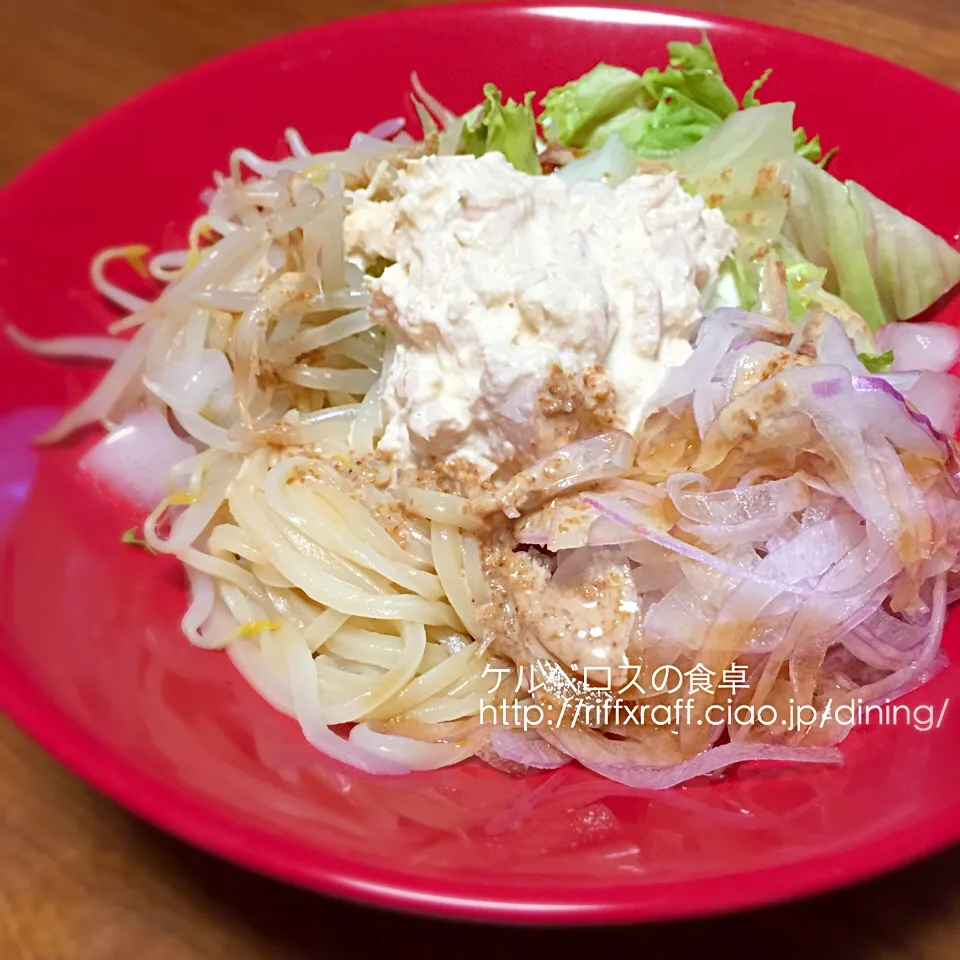 サラダうどん（夕食2015.6.13）|門乃ケルコさん