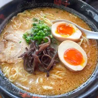 Snapdishの料理写真:豚骨ラーメン|Tomomi Murakamiさん