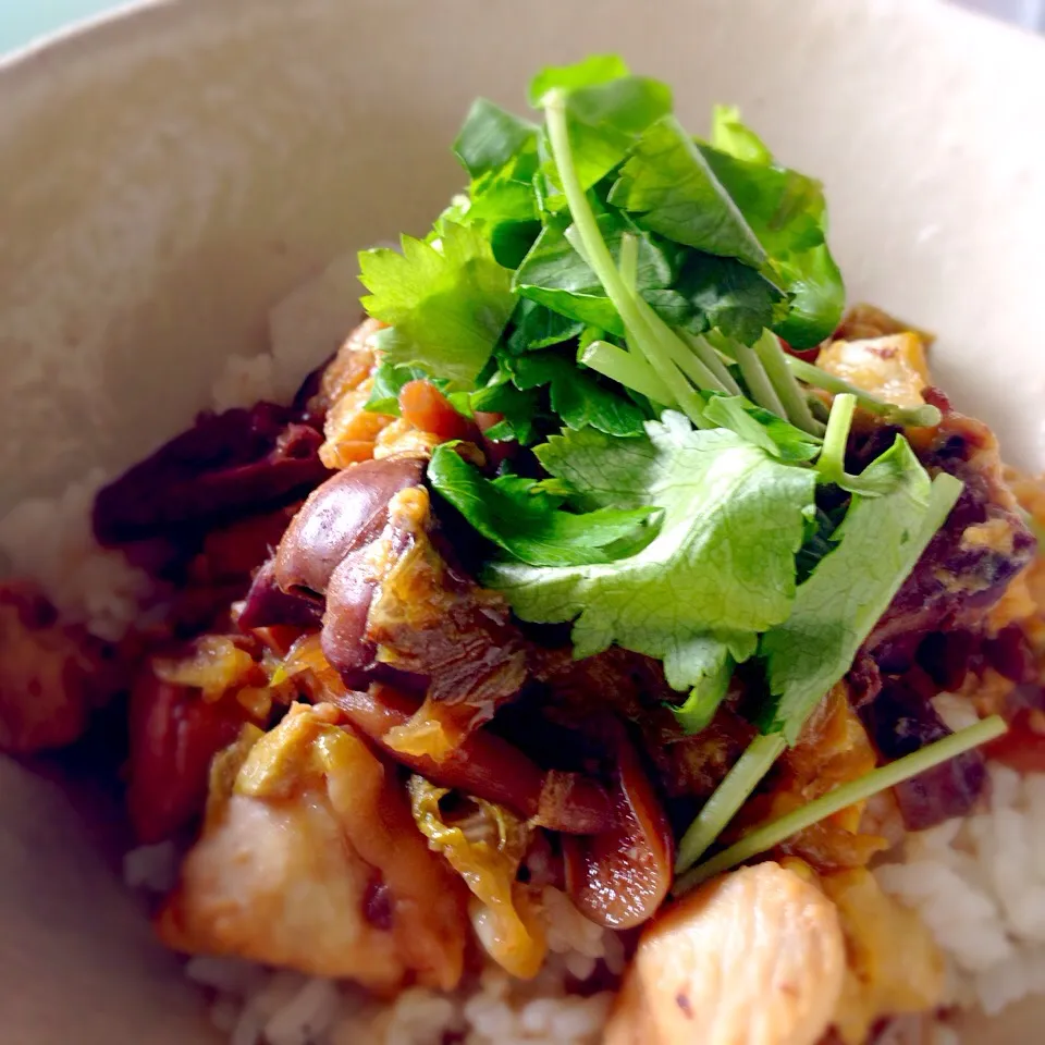 Snapdishの料理写真:鶏レバーの親子丼|almostblackさん