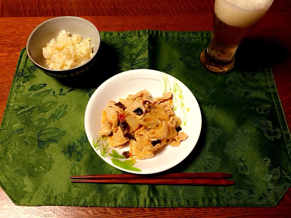 麻婆春雨 玄米入りご飯 ビール|Ａｋａｒｉ♡さん