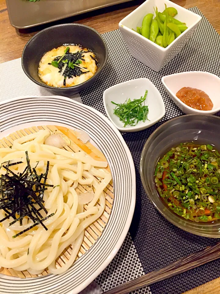 梅肉味噌と大葉のざるうどん🍃|まみりんごさん