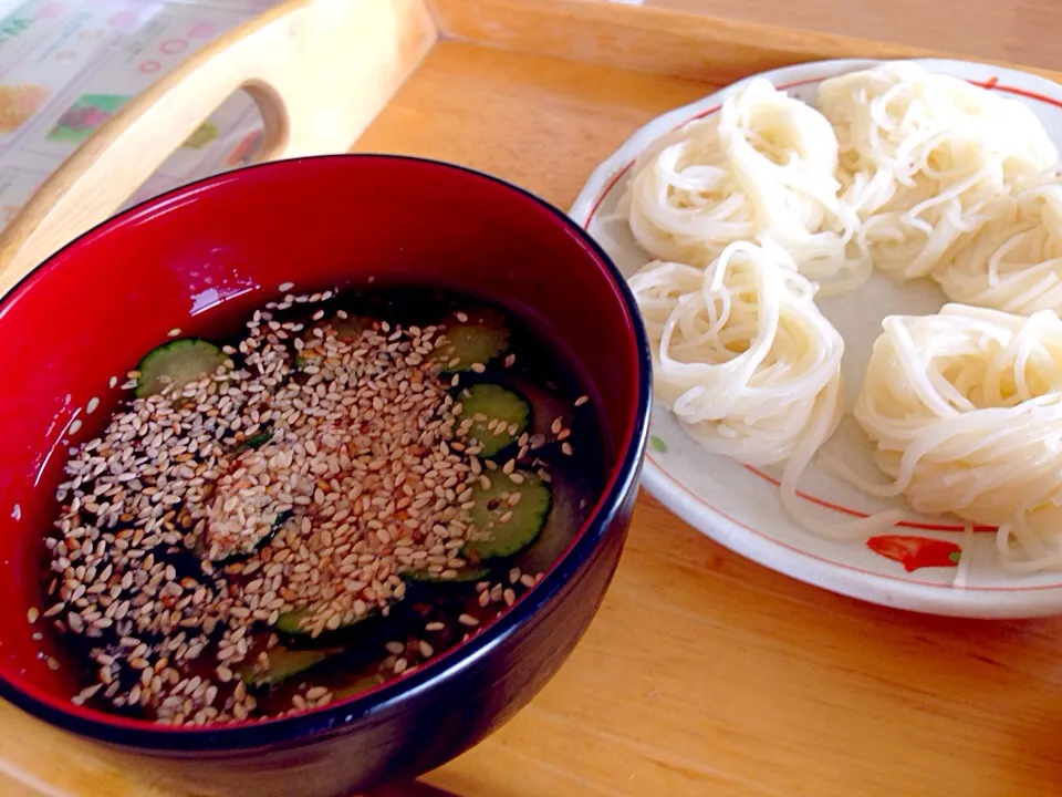 煮魚の煮汁で素麺|かわちさん