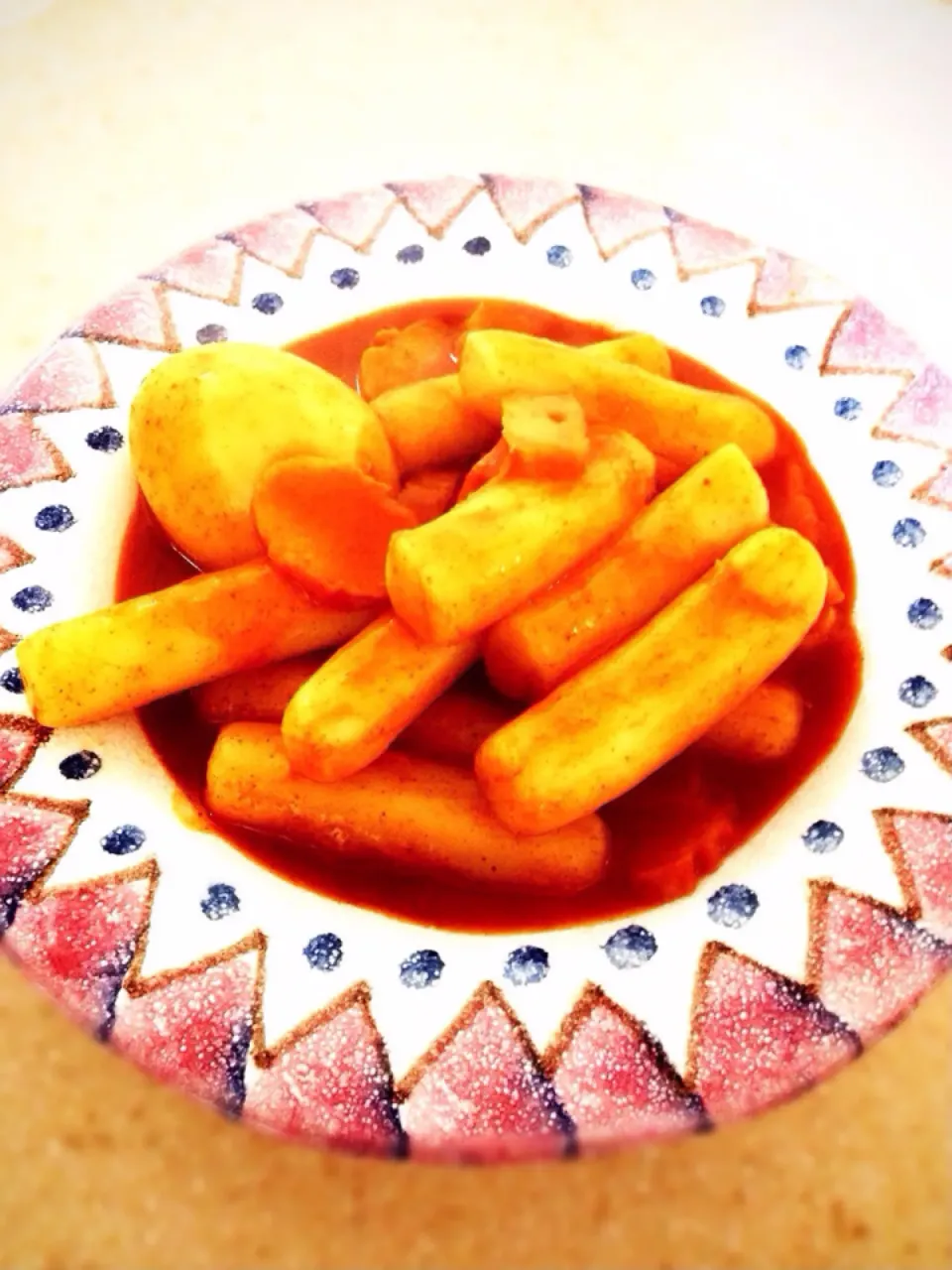 韓国のトック職人さんからもらったトックでトッポッキ 떡볶이 Tteokbokki , stir-fried rice cake . Tteok from wonderful Korean Tteok master.|pinkcamomillaさん