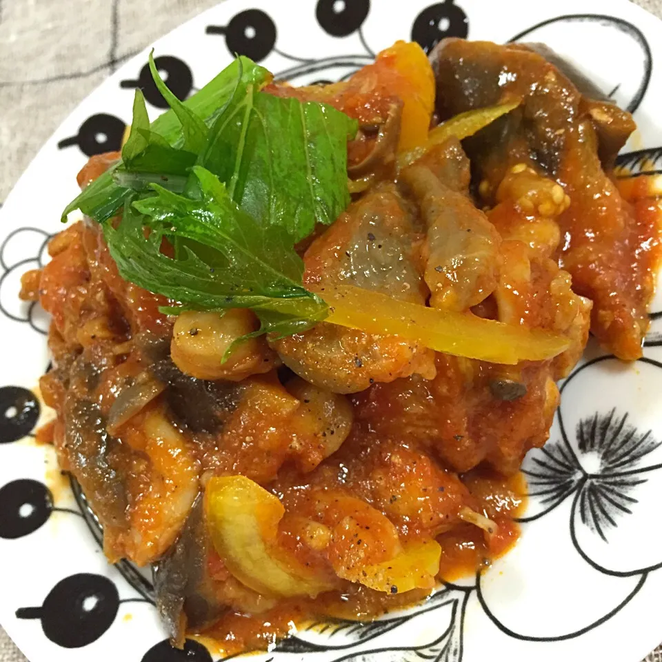 まるまさんの料理 鶏肉ときのこのカレートマト煮込み|アッツさん