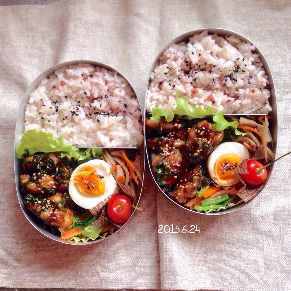 🍒青しそと鶏もも肉の甘酢ソテーのお弁当◡̈🌻|さと⋆さん