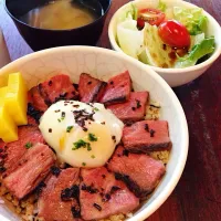 Snapdishの料理写真:Black truffle beef yakuniku don@Tanuki Raw, Orchard Central