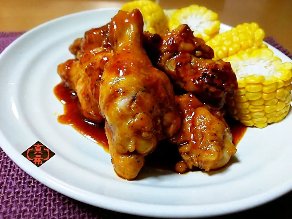 あゆ♡さんの鶏手羽元のBBQソース煮♪|真希さん