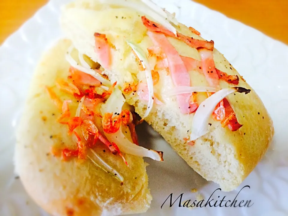 Sakura shrimp&bacon focaccia|Masakiさん