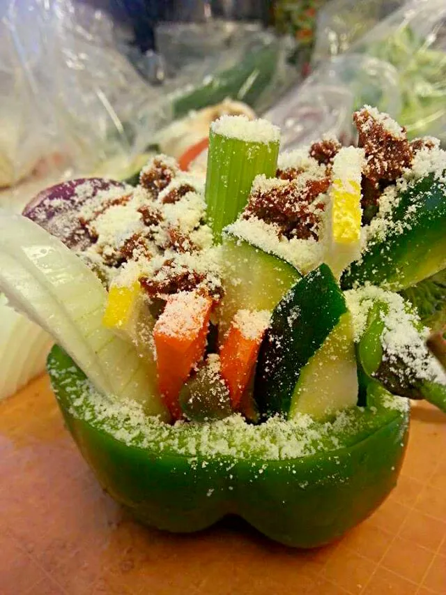 peppers vegetables parmesan ,going on the grill|CHUENCHAIさん