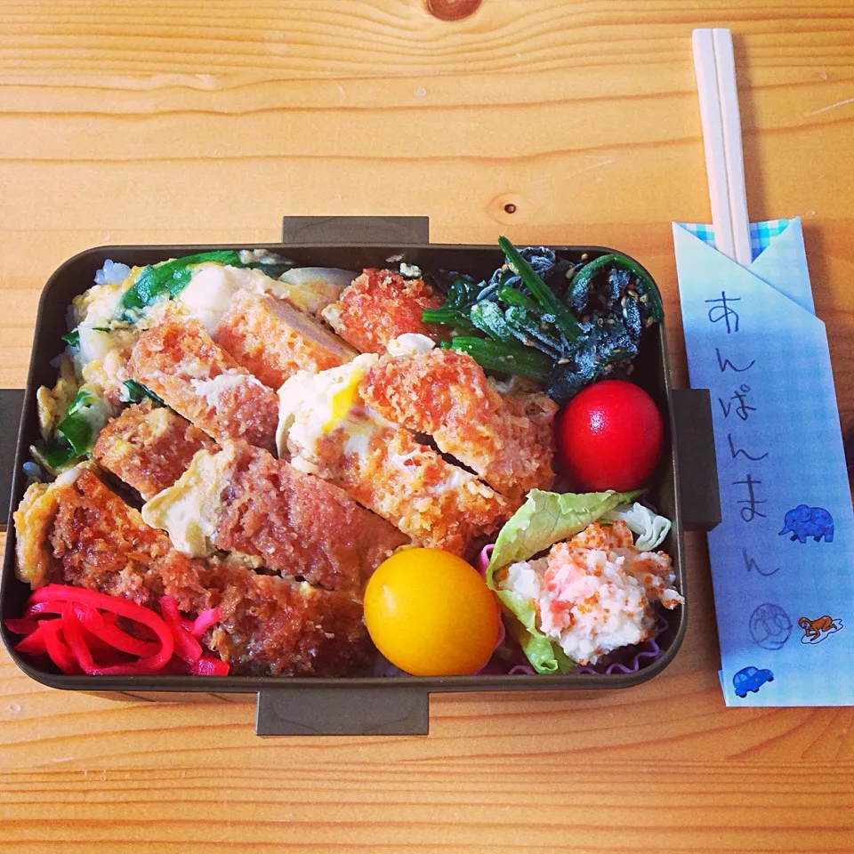 Snapdishの料理写真:6.25カツとじ丼弁当|まゆさん