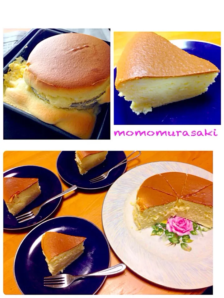 熱々と冷たいしゅわしゅわが２度美味しい スフレチーズケーキ✨|ももさん