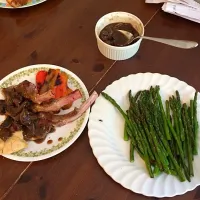 Snapdishの料理写真:Lamb, peppers, chicken, asparagus - Dinner 6/24/2015|lucasさん