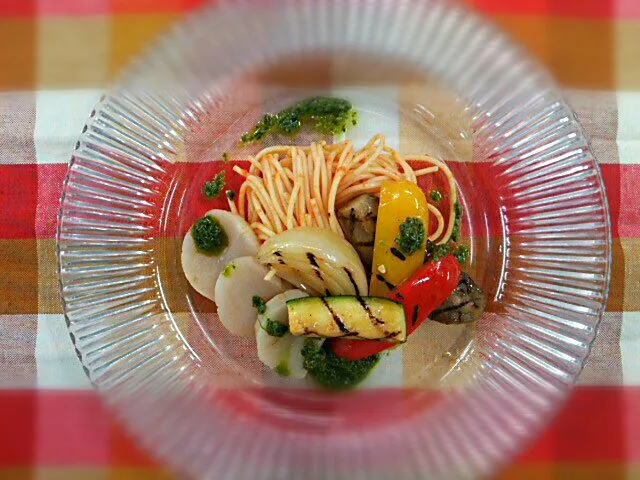 グリルほたてと夏野菜の冷製パスタ|よっしー(=^ェ^=)さん