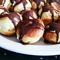 Choux Pastry Profiteroles #choux #pastry #eclaires #chocolate #ganache #cream|Charlotteさん