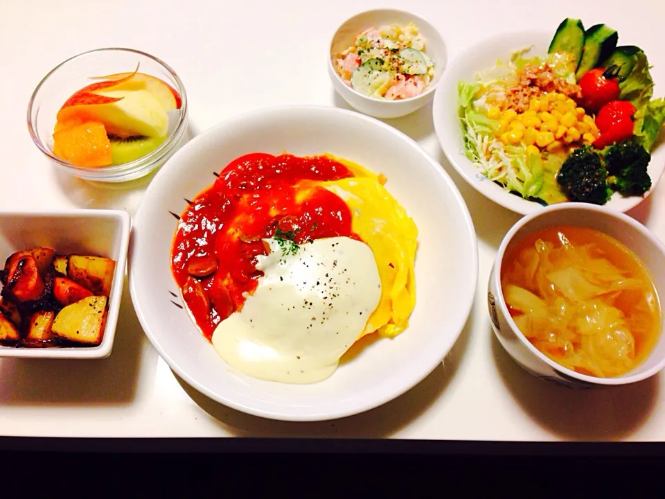 トマトとチーズソースのオムライス＊夜ご飯|Maipu:)さん