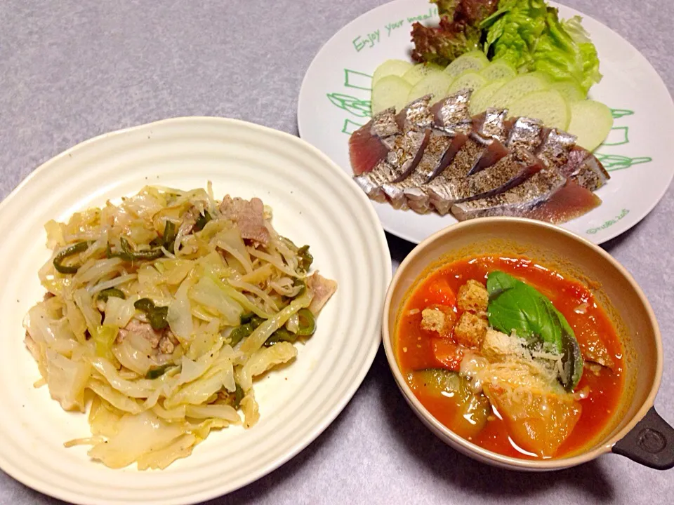 Snapdishの料理写真:野菜たっぷり 晩ご飯|Orie Uekiさん