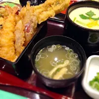 穴子と夏野菜の天丼 & ジャンボ茶碗蒸し★