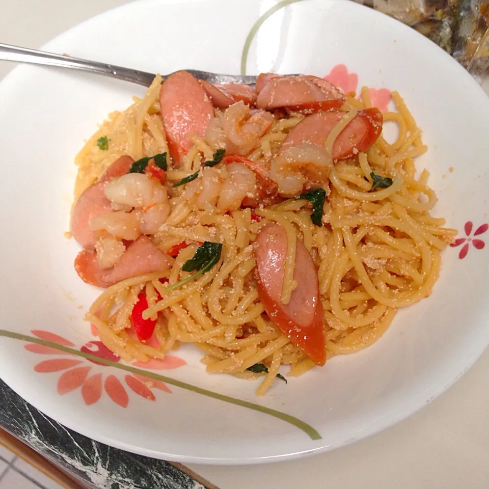 Spaghetti กุ้ง with ไข่ปลาคอร์ด|Teedz Terteedzさん