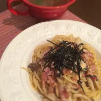 明太子パスタ&玉ねぎとじゃがいものコンソメスープ|aiさん